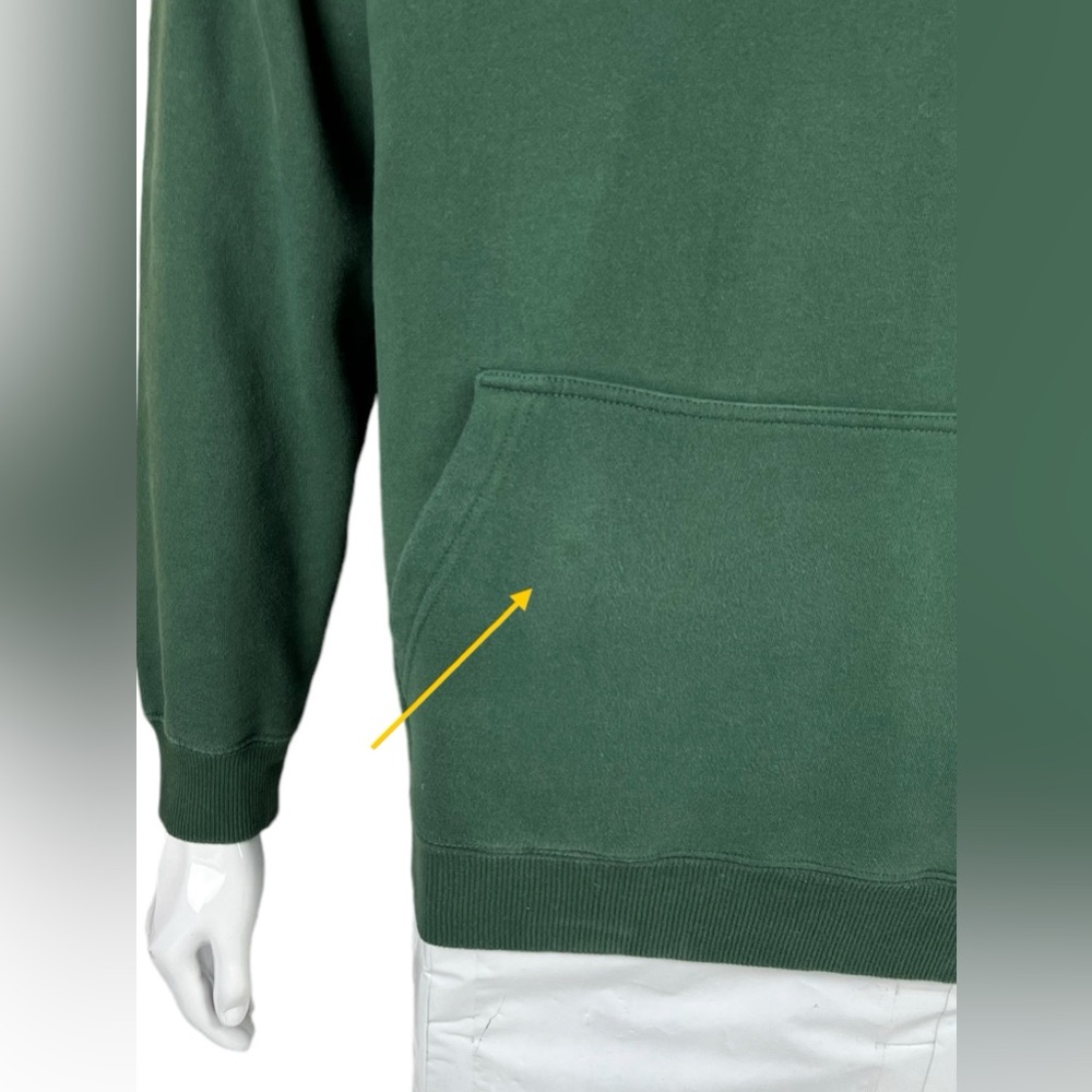 Stussy Mens Medium Hoodie Sweatshirt Green Embroidered Logo Cotton Blend - Picture 9 of 10